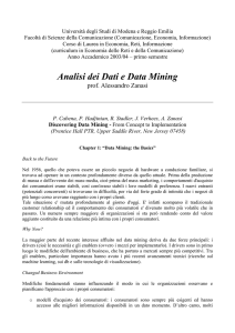 Analisi dei Dati e Data Mining