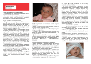 Proteggi la salute del tuo bambino con lo Screening Neonatale