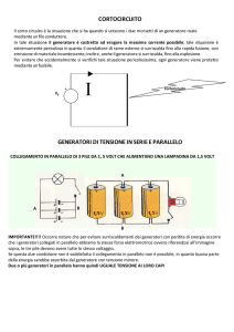 cortocircuito generatori di tensione in serie e parallelo
