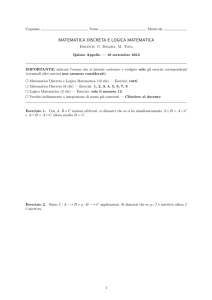 MATEMATICA DISCRETA E LOGICA MATEMATICA