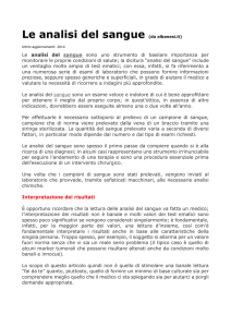 Le analisi del sangue (da albanesi.it)