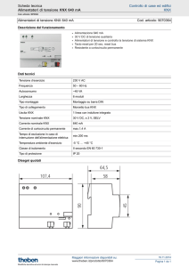 Scheda tecnica - Alimentatori di tensione KNX 640 mA