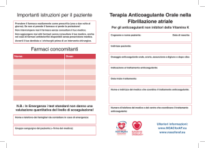 Terapia Anticoagulante Orale nella Fibrillazione atriale Importanti