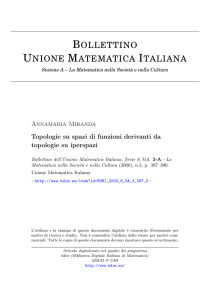 Topologie su spazi di funzioni derivanti da topologie su iperspazi