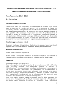programma lezioni di sociologia generale (michela luzi)