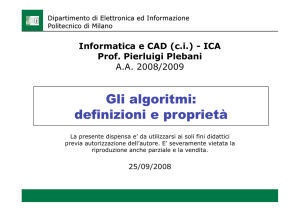Gli algoritmi: definizioni e proprietà