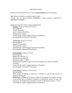 Exe1 Word - Istruzioni