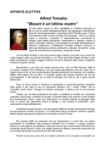 AFFINITÀ ELETTIVE Alfred Tomatis: "Mozart è un`ottima madre