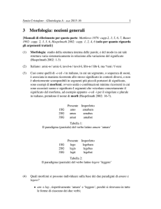 3 Morfologia: nozioni generali