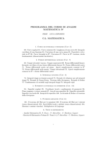 Programma del corso di Analisi Matematica IV