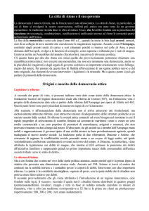 La città di Atene e il suo governo Origini e nascita della democrazia