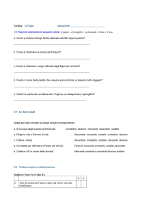 Verifica: Gli Egizi Valutazione