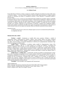 RICERCA OPERATIVA (Corso di Laurea in Ingegneria Informatica e