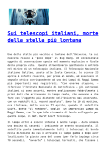 Sui telescopi italiani, morte della stella più lontana