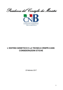 l`editing genetico e la tecnica crispr-cas9