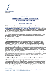 Convegno tumore della prostata e incontinenza