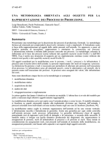 UNA METODOLOGIA ORIENTATA AGLI OGGETTI PER LA