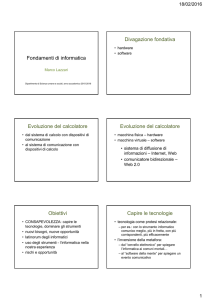 delle lezioni delle prime due settimane