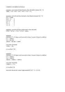 CODIFICA NUMERI NATURALI esercizio: conversione da base