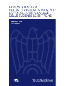 review scientifica sull`integrazione alimentare: stato dell`arte alla