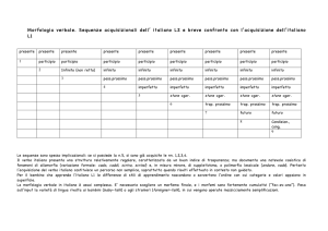 Morfologia verbale. Sequenze acquisizionali dell` italiano L2 e breve