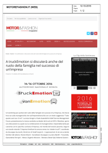 A truckEmotion si discuterà anche del ruolo della famiglia nel