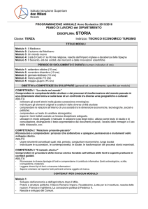 PIANO DI LAVORO del DIPARTIMENTO DISCIPLINA: STORIA
