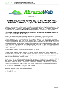 teatro: del vestito nuovo del re, una famosa fiaba portata in scena a l