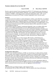 Taratura sintonia di un ricevitore HF