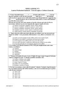 SIMULAZIONE N°1 Laurea Professioni Sanitarie