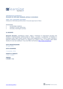 INFORMATICA GIURIDICA Avvocati 2.0. Siti web, facebook, privacy
