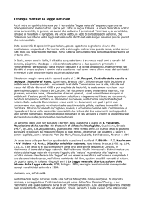 Teologia morale: la legge naturale - Facoltà Teologica dell`Italia
