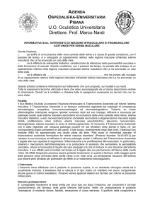 Intervento iniezione intravitreale di triamcinolone