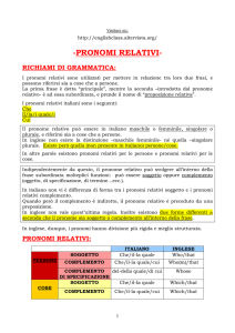 pronomi relativi - English Class