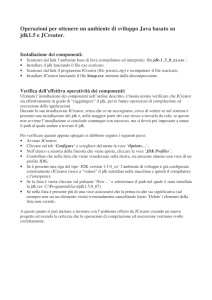Operazioni per ottenere un ambiente di sviluppo Java basato su