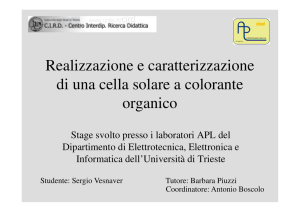 cella solare a colorante organico - Università degli Studi di Trieste