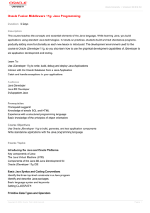 Oracle Fusion Middleware 11g: Java Programming