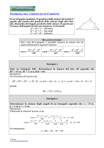 teorema del coseno (o di carnot) - Matematica e