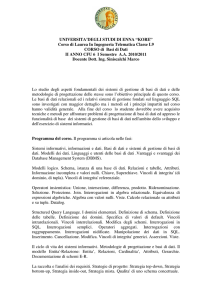 Basi di Dati - Università Kore