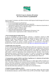 Attività di Arpa in relazione all`eruzione del vulcano islandese
