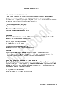 I verbi di memoria - Notebook Italia