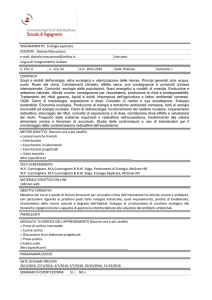 Ecologia Applicata - Scuola di Ingegneria UNIBAS