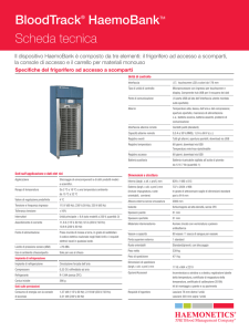 BloodTrack® HaemoBankTM Scheda tecnica