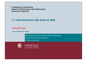 1.1 Introduzione alle basi di dati