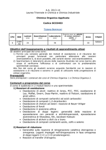 A.A. 2013-14 Laurea Triennale in Chimica e Chimica Industriale