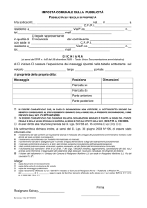 Pubblicità Imposta - Dichiarazione pubblicità su veicolo di proprietà