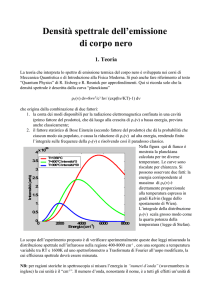 Densità spettrale dell`emissione di corpo nero