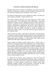 ESTETICA COME FILOSOFIA DEL BELLO Fin