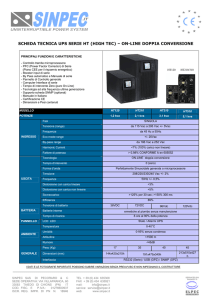scheda tecnica ups serie HT120 210 - 310 - 510
