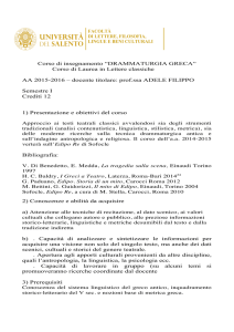 Drammaturgia greca - Università del Salento